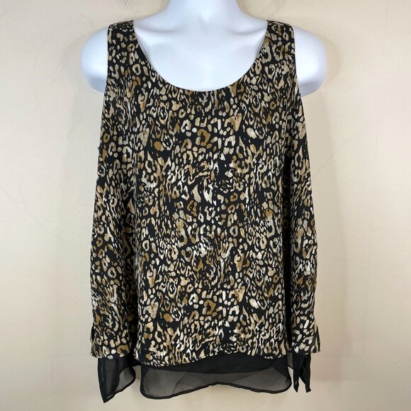 Cato Womens Animal Print Tunic Top NWT Size 18 20 Sleeveless Chiffon Date Night - Picture 1 of 10